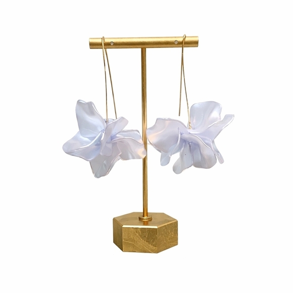 Boho Rose Petal Resin Earrings - Picture 2 of 4